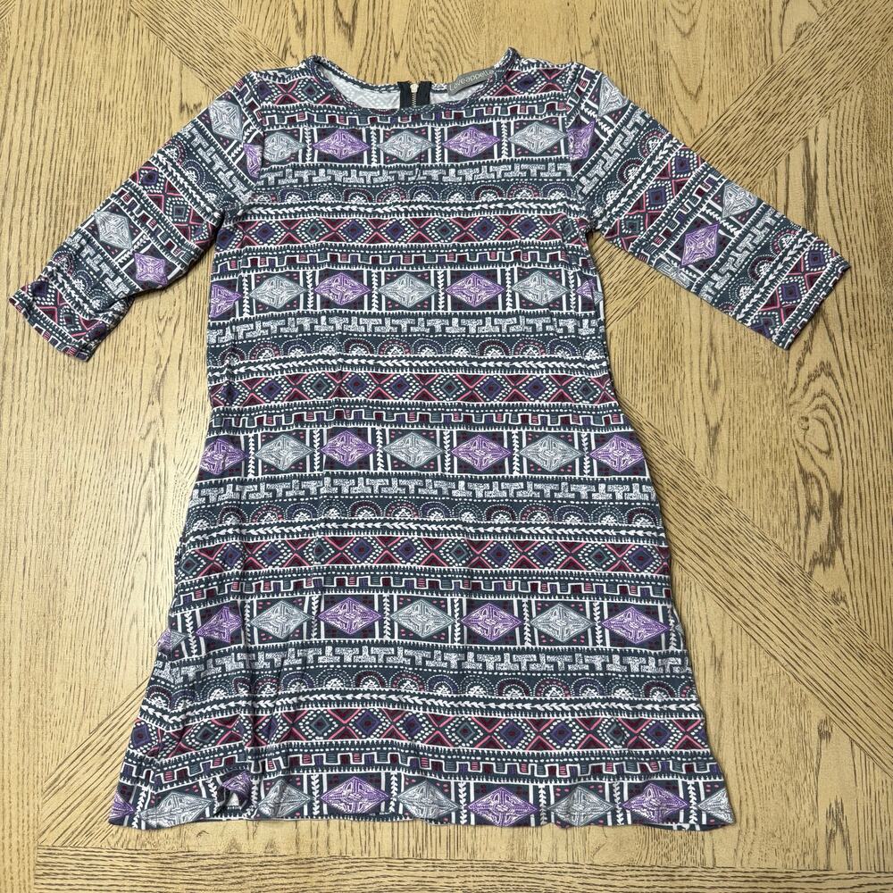 Loveappella Purple‎ Geometric Print Mini Dress